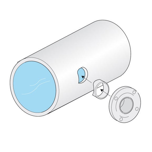 Stainless steel welding flange for inline armatures for Solitax sc sensors