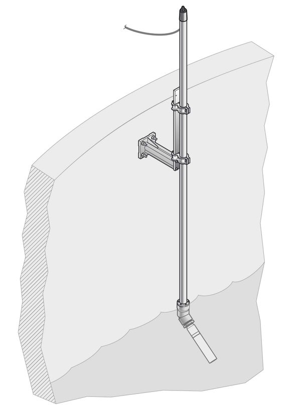 Pole mounting hardware N-ISE, 24 cm bracket, SS pole 2 m