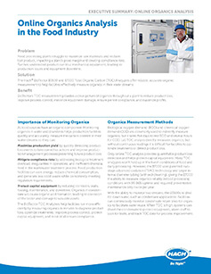 Online Organics Analysis in Food Industry